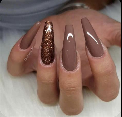 acrylic brown nails